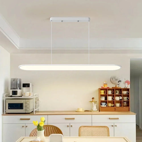Moderne minimalistische LED-Pendelleuchte aus Metall für Bar - vue 4 sur 13
