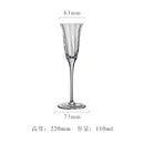 Verres à vin cristal style rétro motif floral