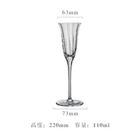 Verres à vin cristal style rétro motif floral
