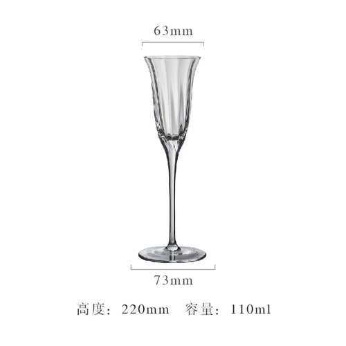 Verres à vin cristal style rétro motif floral