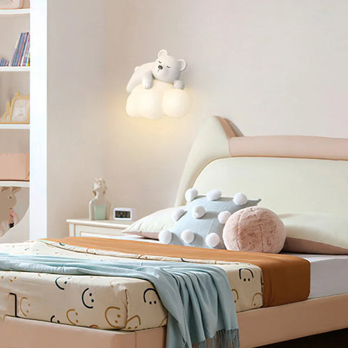 Applique murale lapin créatives sur nuage blanc