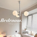 Lustre LED moderne pour chambre à coucher salle à manger lait blanc boule de verre cuisine décor à la maison