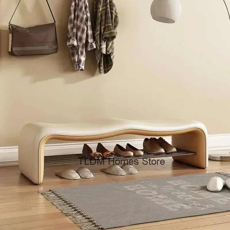 banc de rangement minimaliste pour chaussures avec siège design - vue 2 sur 12