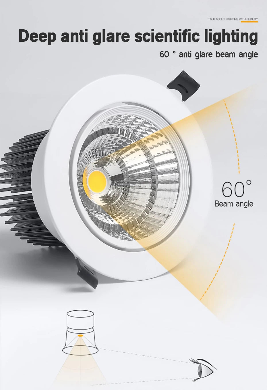 spot led encastrable plafond à intensité réglable éclairage intérieur - vue 3 sur 9