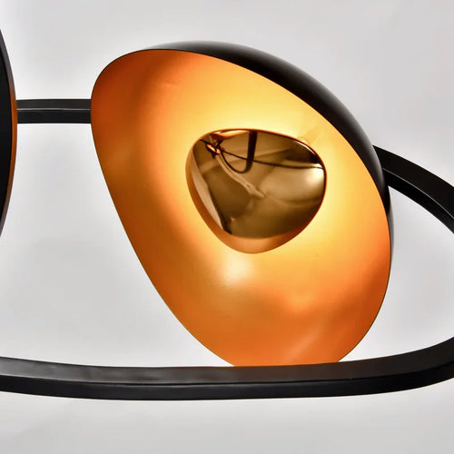 Lustre design noir et cuivré moderne - vue 6 sur 9