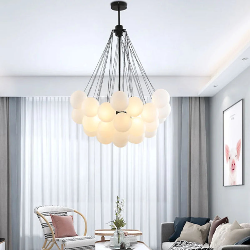 lustre suspendu moderne en verre pour décoration intérieure