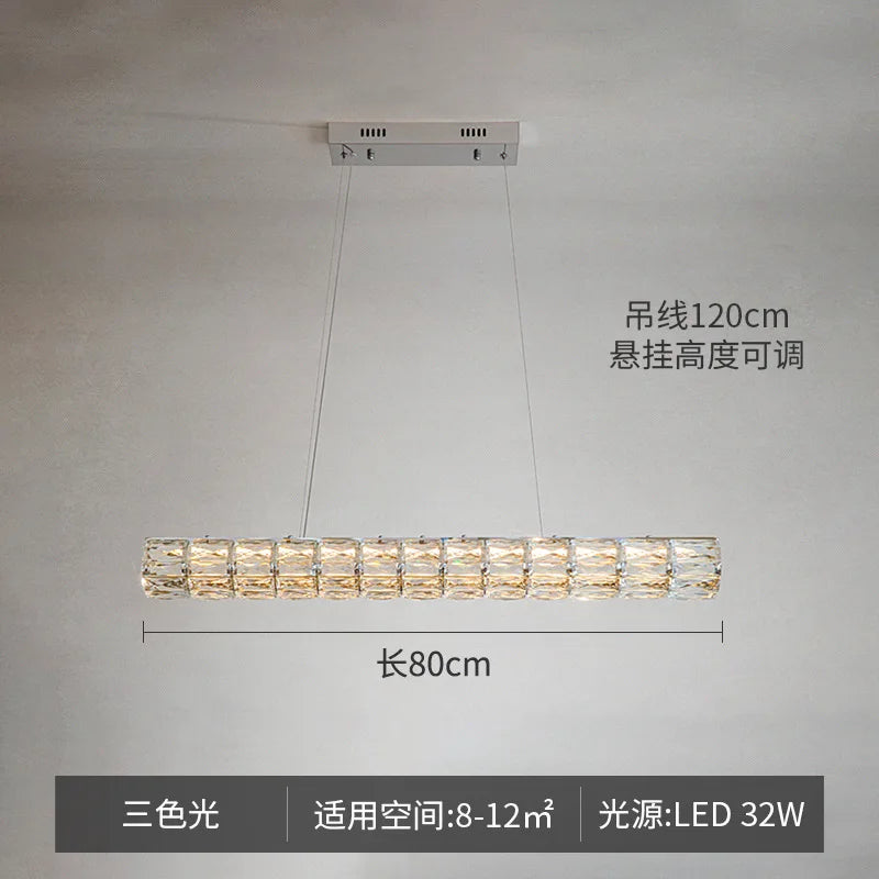 lustre en cristal moderne à suspension simple et élégant - vue 9 sur 10