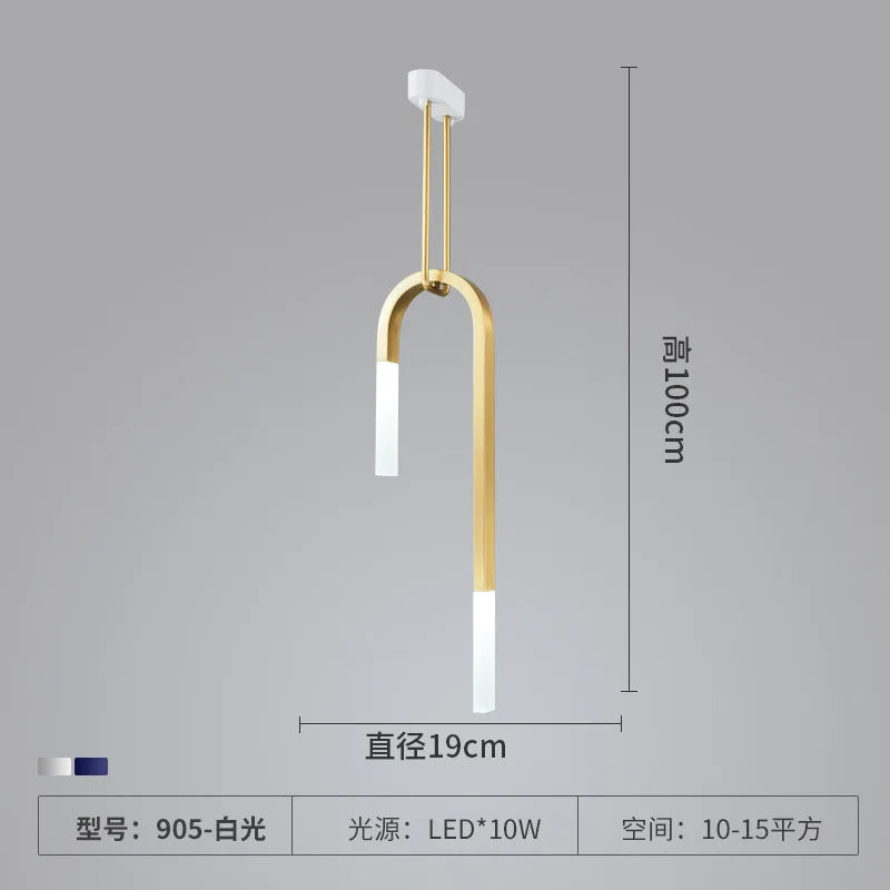 lustre led créatif en forme de u pour éclairage moderne - vue 7 sur 10