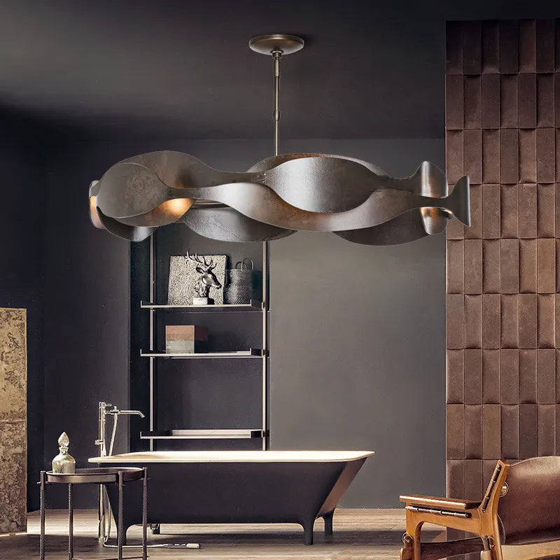 luxe italienne métal artistique suspendue led restaurant hôtel éclairage