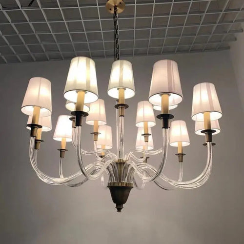 Vintage-Kronleuchter aus Kupfer mit LED für luxuriöse Innendekoration - vue 10 sur 12