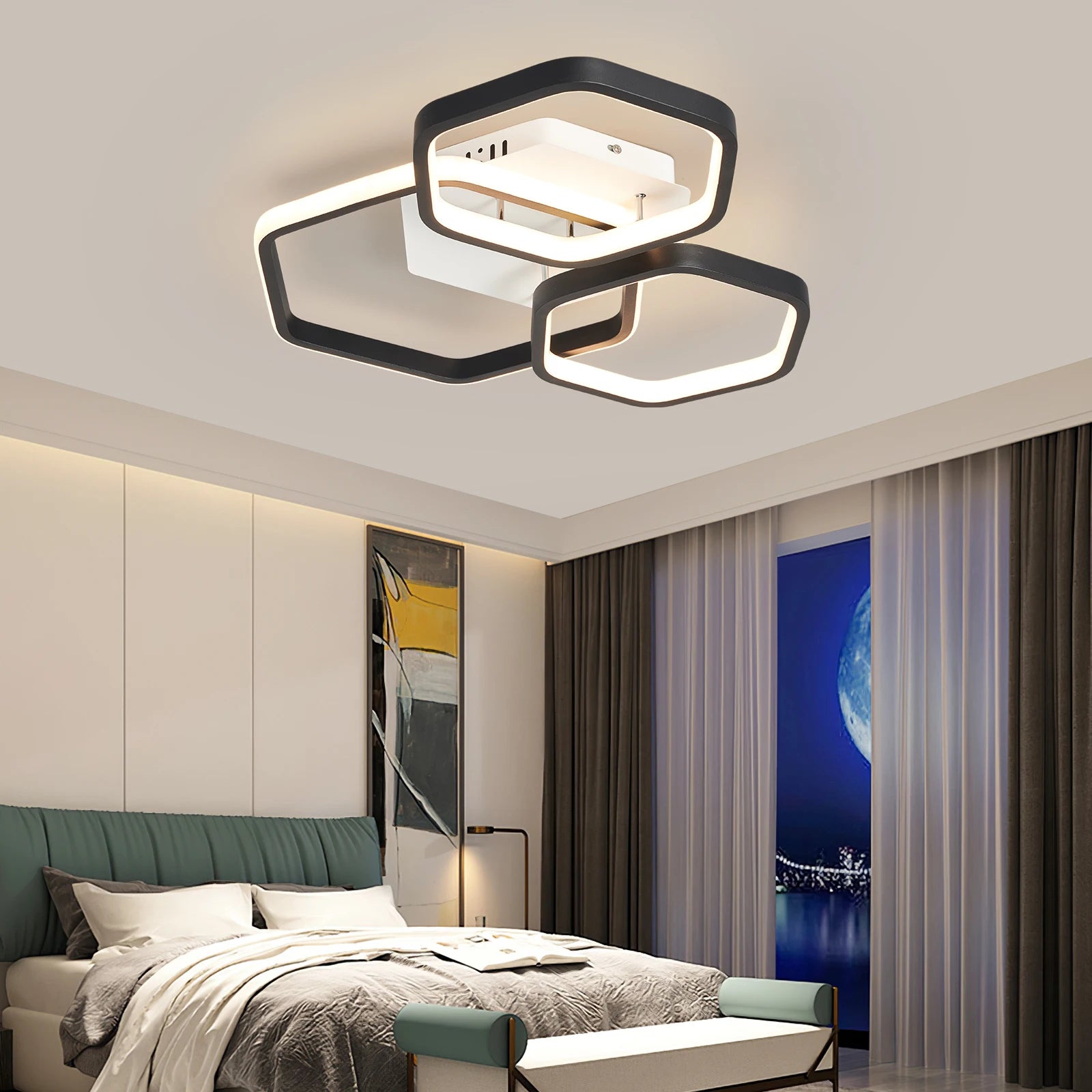 Lustre Led moderne pour salons - vue 6 sur 9