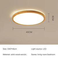 plafonnier en bois moderne avec télécommande intelligente et éclairage LED