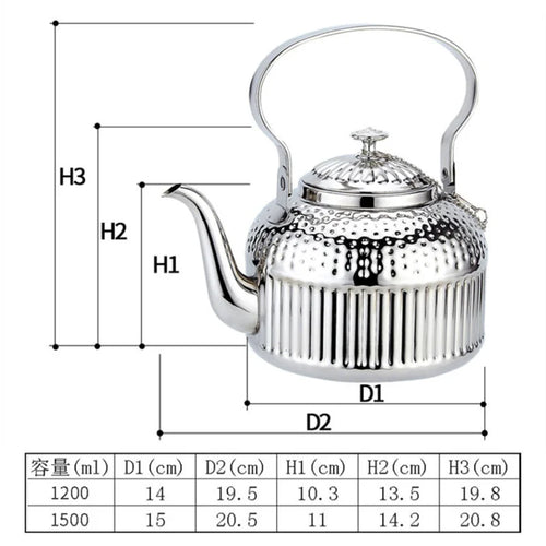 Théière acier inox martelé filtre intégré 1 8l