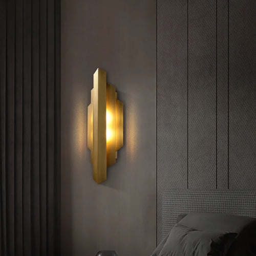 applique murale moderne en acier inoxydable doré pour intérieur - vue 3 sur 7