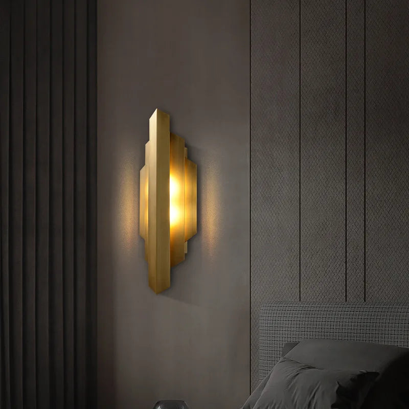 applique murale moderne en acier inoxydable doré avec ampoule g4