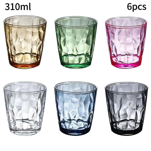 Verres incassables acrylique style texture reutilisables fete maison