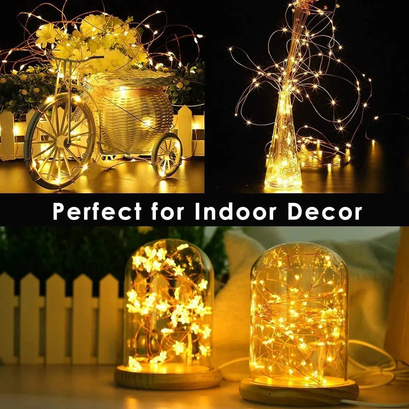 guirlande lumineuse led étanche avec télécommande pour fêtes et décorations