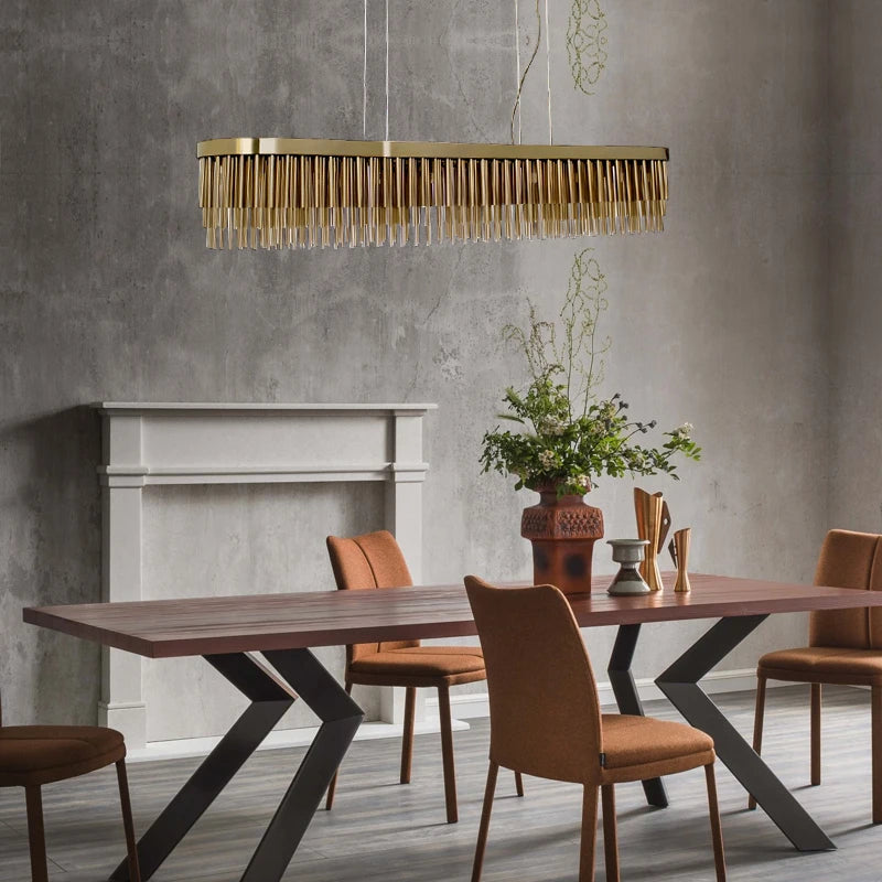 lustre de luxe post-moderne nordique en acier inoxydable - vue 4 sur 5
