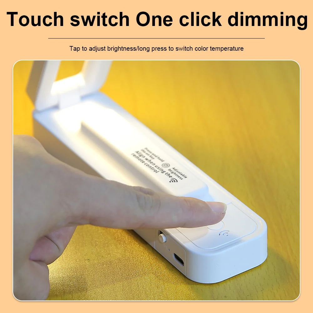 lampe de bureau pliable tactile avec télécommande et intensité variable - vue 3 sur 7