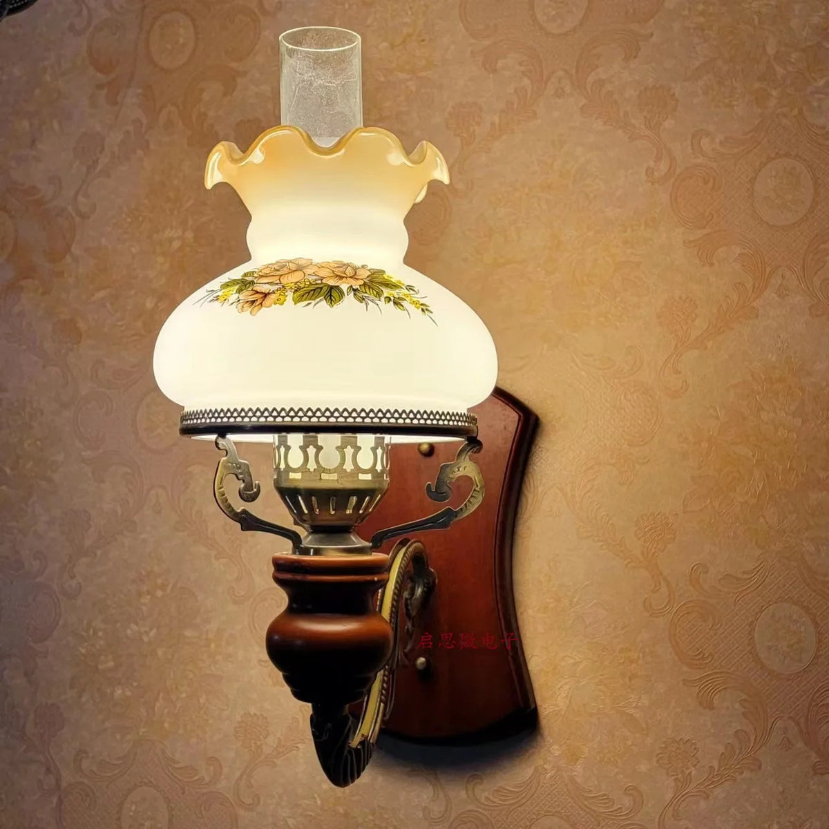 Nordische Wandleuchte Holz LED Retro Vintage für Innendekoration - vue 4 sur 9