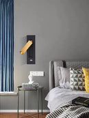 LED Brass Black Wall Lamp Wall Light Wall Sconce Wall Mounted Reading Light with Switch and USB Port, Rotatable For Bedroom