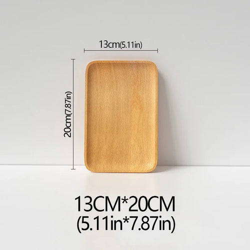 Wood Beech Plate Fruit Plate Oval Pallet trays decorative Candy Rectangular Dessert Dinner Tableware Tray, Kitchen Accessories - vue 12 sur 16