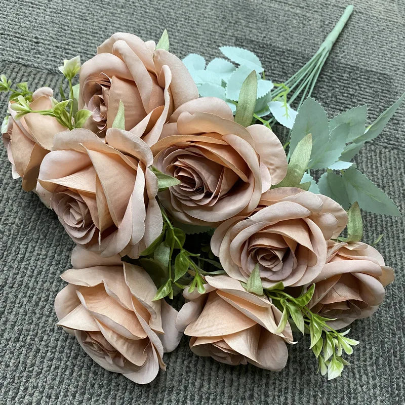 bouquet de roses artificielles en soie décoration florale élégante