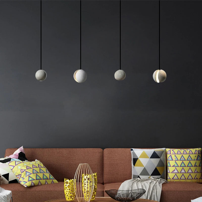 lampe suspension ronde industrielle vintage ciment fil réglable