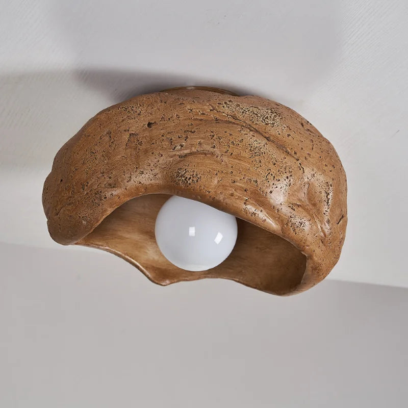 plafonnier en résine wabi-sabi style japonais lumineux et silencieux - vue 4 sur 17