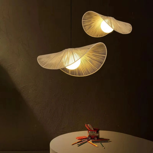 suspension japonaise en rotin style wabi sabi pour décoration moderne