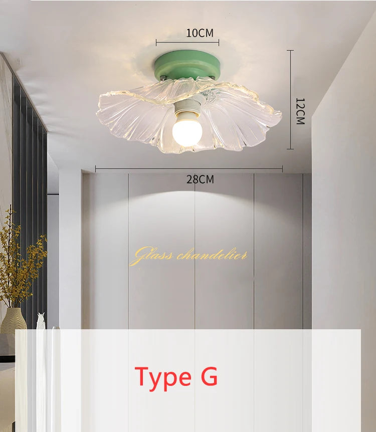plafonnier led en verre montage surface style nordique décoratif