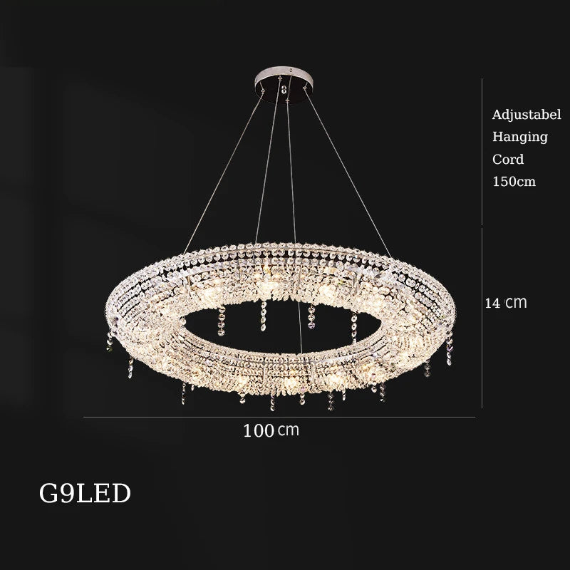 lustre en cristal décoratif pour éclairage intérieur élégant - vue 12 sur 15
