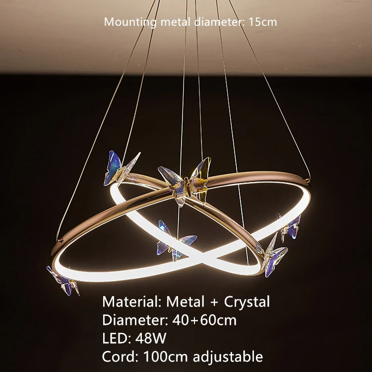 applique murale led papillon en cristal éclairage unique moderne - vue 19 sur 19