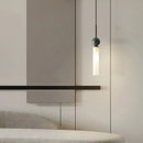 lustre simple et moderne en laiton avec boule de marbre acrylique