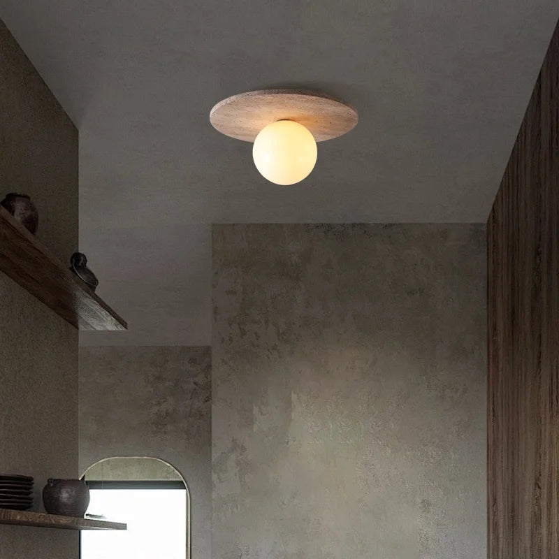 Wandleuchte im Retro-Design aus Naturstein mit dekorativer LED - vue 4 sur 6