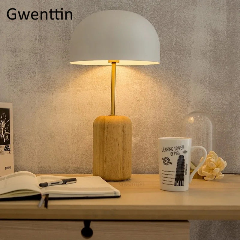 lampes nordiques en bois pour bureau et lecture décoratives - vue 4 sur 7