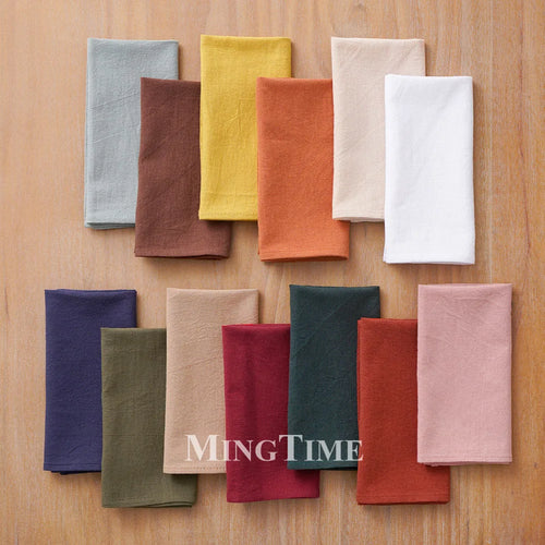 Serviette de table coton lavé doux style classique - vue 3 sur 7