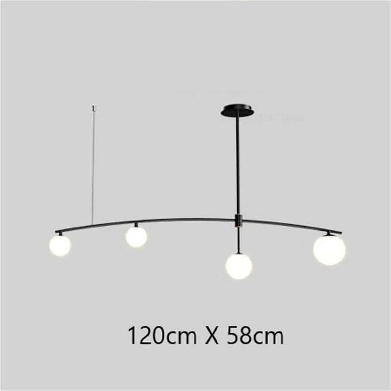 lustre led moderne youlaike en verre pour salon cuisine - vue 12 sur 12