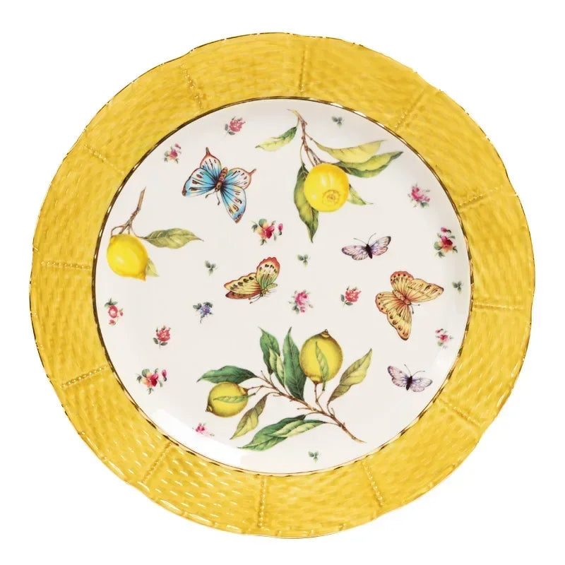 Assiette ceramique motif citron style europeen cuisine - vue 6 sur 6