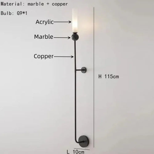 suspension en marbre et cuivre pour éclairage intérieur moderne