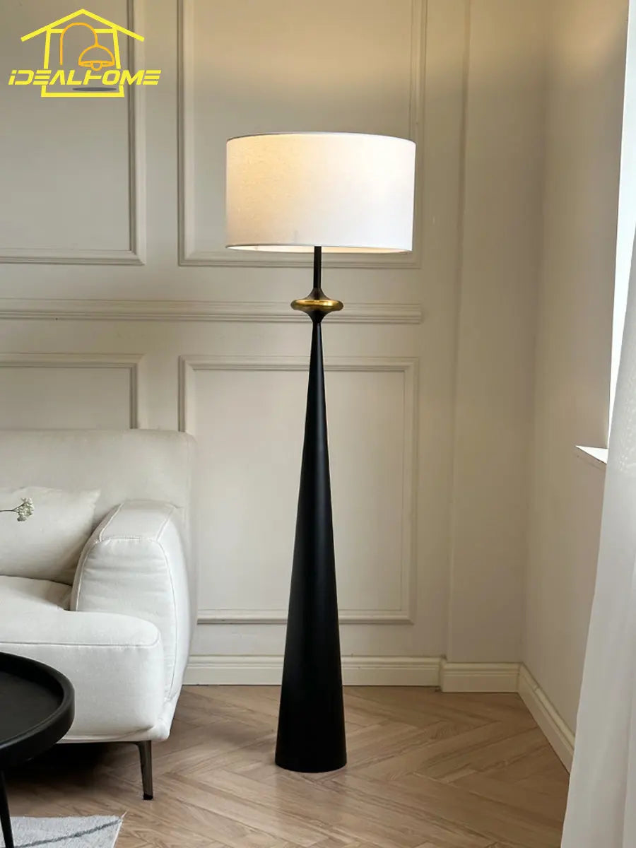 lampadaire minimaliste wabi-sabi design japonais en fer pour intérieur - vue 3 sur 11