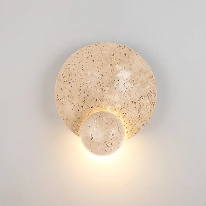 applique murale led ronde en pierre naturelle art déco - vue 3 sur 7