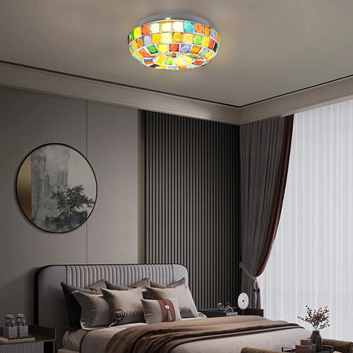 LED-Deckenleuchte im Tiffany-Stil Boho für farbenfrohe Beleuchtung - vue 5 sur 7