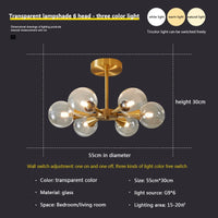 lustre moderne en verre pour un éclairage décoratif intérieur