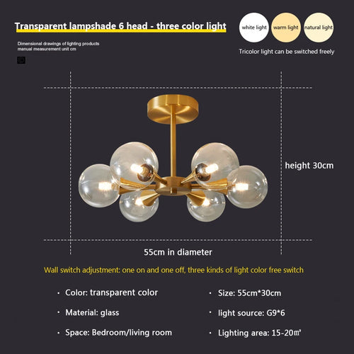 lustre moderne en verre pour un éclairage décoratif intérieur
