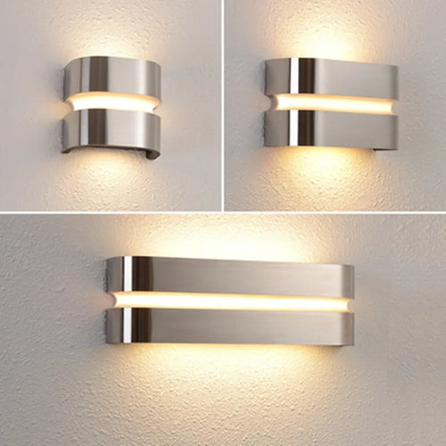 Moderne LED-Außenwandleuchte aus Edelstahl, wasserdicht - vue 2 sur 9