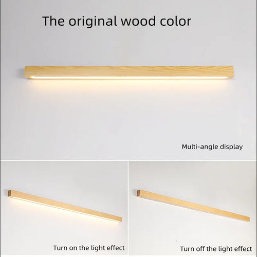 Applique murale LED double couleur en bois de noyer