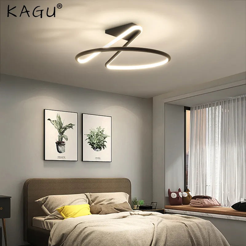 Plafonnier simple chambre moderne atmosphère duplex villa hall lampes nordiques minimaliste salon lampe chambre plafonniers