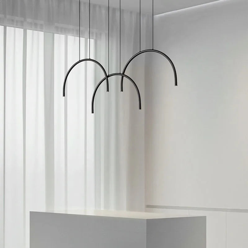 lampe suspendue en laiton noir doré avec led pour bars et restaurants - vue 6 sur 7