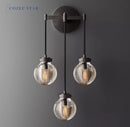 Perle Triple Wandleuchte modern retro LED Messing Chrom Schwarz Kristall für Wohnzimmer Schlafzimmer Arbeitszimmer